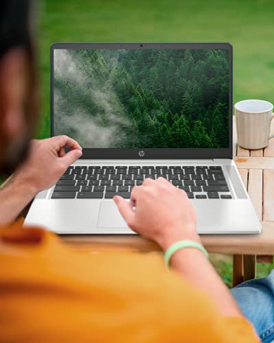 HP Chromebook 14a Laptop, AMD 3015Ce Processor, 4 GB RAM, 32 GB eMMC Storage, 14-inch HD Touchscreen, Google Chrome OS, Anti-glare Screen, Long-Battery Life (14a-nd0060nr, 2021, Forest Teal)