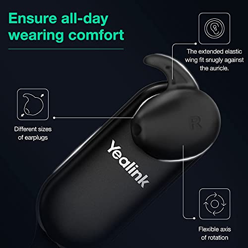 Yealink WH63 Wireless Headset with Microphone DECT Headset Office Headset Zoom Teams Certified Computer Headset UC Optimized Noise Canceling PC Computer Laptop Headset IP VoIP Phones with Charge Stand