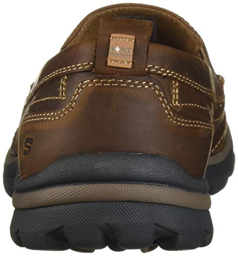 Skechers USA Men's Relaxed Fit Memory Foam Superior Gains Slip-On,9.5 M US,Dark Brown