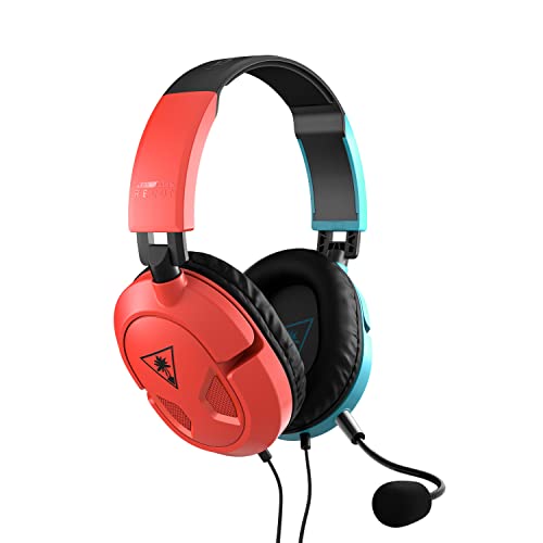 Turtle Beach Recon 50 Gaming Headset for Nintendo Switch, Xbox Series X|S, Xbox One, PS5, PS4, PlayStation, Mobile, and PC with 3.5mm – Removable Mic, 40mm Speakers – Red/Blue
