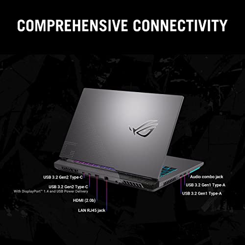ASUS ROG Strix G15 (2022) Gaming Laptop, 15.6' 300Hz IPS FHD Display, NVIDIA GeForce RTX 3050, AMD Ryzen 7 6800H, 16GB DDR5, 1TB SSD, RGB Keyboard, Windows 11 Home, G513RC-IS74,Gray