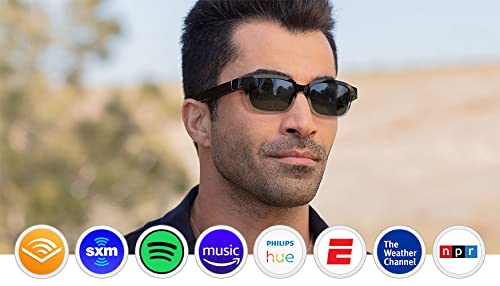 Echo Frames (2nd Gen) | Smart audio glasses with Alexa | Quartz Gray with black sunglass lenses