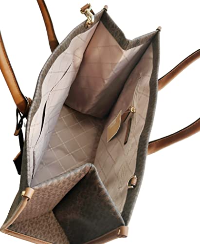 Michael Kors Mirella Large Signature MK Tote Bag (Brown MK)