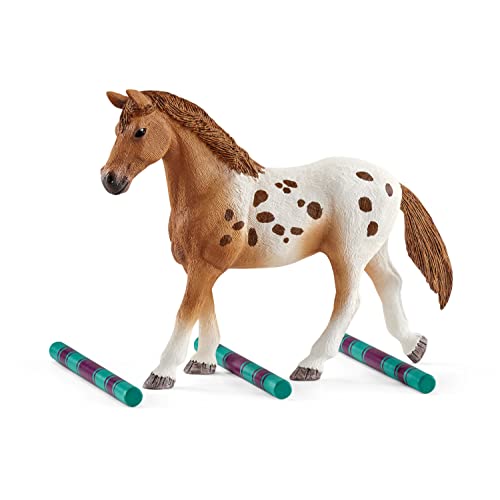 Schleich Horse Club, Horse Toys for Girls and Boys, Lisa's Tournament Training Horse Set with Appaloosa Horse Toys, 17 Pieces, Ages 5+