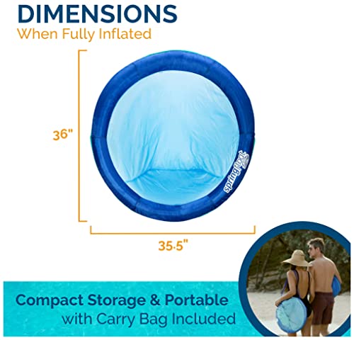 SwimWays Spring Float Papasan Pool Lounger with Hyper-Flate Valve, Inflatable Pool Float, Aqua
