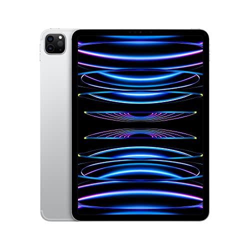 Apple iPad Pro 11-inch (4th Generation): with M2 chip, Liquid Retina Display, 512GB, Wi-Fi 6E + 5G Cellular, 12MP front/12MP and 10MP Back Cameras, Face ID, All-Day Battery Life – Silver