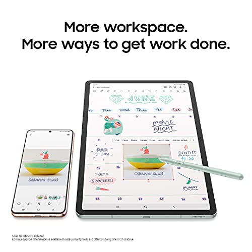 SAMSUNG Galaxy Tab S7 FE 12.4” 256GB WiFi Android Tablet w/ Large Screen, Long Lasting Battery, S Pen Included, Multi Device Connectivity, US Version, 2021, Mystic Silver