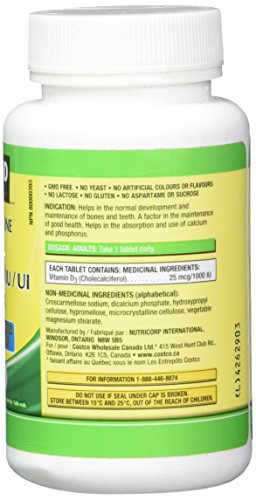 Kirkland Signature Vitamin D3 1000 IU, 360 Tablets
