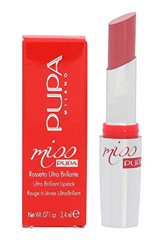Pupa Milano Miss Milano Lipstick - Creamy, Ultra Pigmented Color For Lips - Nourishing Formula - Crystal-Effect Lipstick - Ultimate Boost Of Volume And Hydration - 102 Candy Nude - 0.071 OZ