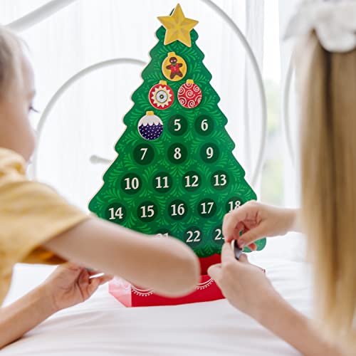 Melissa and Doug Wooden Advent Calendar - Magnetic Christmas Tree, 25 Magnets - Holiday Tree Themed Countdown Style Toddler and Kid Advent Calendar 2022 For Ages 3+