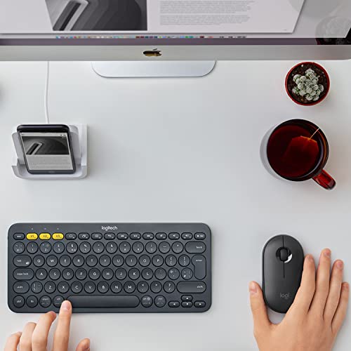 Logitech K380 Multi-Device Bluetooth Keyboard – Windows, Mac, Chrome OS, Android, iPad, iPhone, Apple TV Compatible – with Flow Cross-Computer Control and Easy-Switch up to 3 Devices – Dark Grey