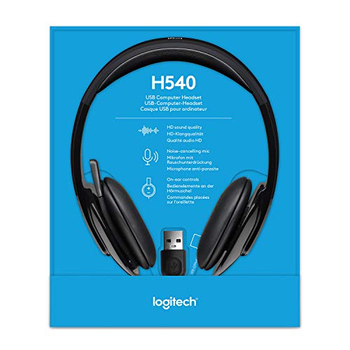 Logitech High-performance USB Headset H540 for Windows and Mac, Skype Certified