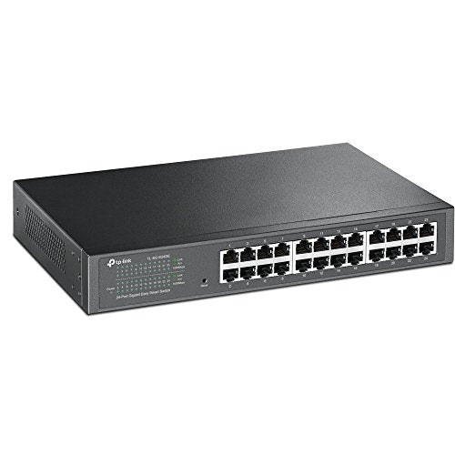 TP-Link 24 Port Gigabit Switch | Easy Smart Managed | Plug and Play | Limited Lifetime Protection | Desktop/Rackmount | Sturdy Metal w/ Shielded Ports | Support QoS, Vlan, IGMP and LAG (TL-SG1024DE)