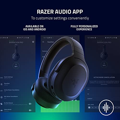 Razer Barracuda X Wireless Gaming and Mobile Headset (PC, Playstation, Switch, Android, iOS): 2022 Model - 2.4GHz Wireless + Bluetooth - Lightweight 250g - 40mm Drivers - 50 Hour Battery - Black