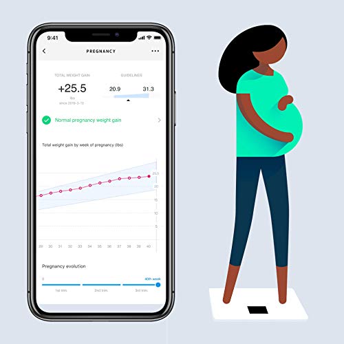 Withings Body - Digital Wi-Fi Smart Scale with Automatic Smartphone App Sync, BMI, Multi-User Friendly, with Pregnancy Tracker and Baby Mode