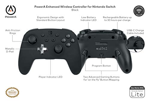 PowerA Enhanced Wireless Controller for Nintendo Switch - Black