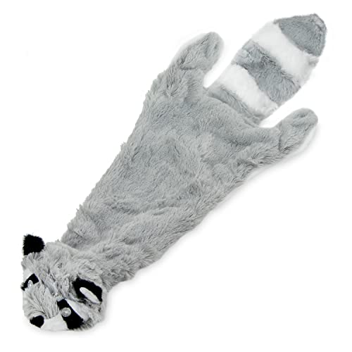Best Pet Supplies 2-in-1 Stuffless Squeaky Dog Toys with Soft, Durable Fabric for Small, Medium, and Large Pets, No Stuffing for Indoor Play, Holds a Plastic Bottle - Raccoon, Large