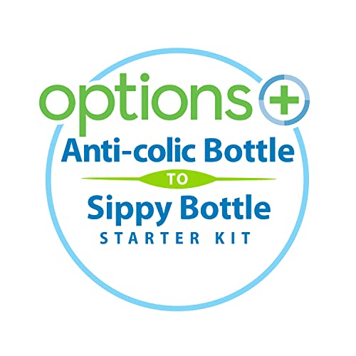 Dr. Brown’s Natural Flow® Anti-Colic Options+™ Wide-Neck Sippy Bottle Starter Kit, 9oz/270mL, with Level 3 Medium-Fast Flow Nipple and 100% Silicone Soft Sippy Spout, Blue, 6m+