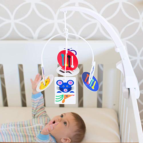 J.L. Childress Crib Mobile Attachment Clamp 18 Inch, Easy Attachment with Rubber Padding, Fits Traditional and Convertible Cribs, White
