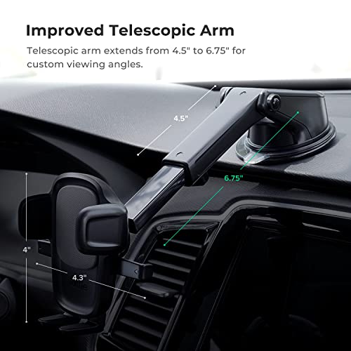iOttie Easy One Touch 5 Dashboard and Windshield Universal Car Mount Phone Holder Desk Stand with Suction Cup Base and Telescopic Arm for iPhone, Samsung, Google, Huawei, Nokia, other Smartphones