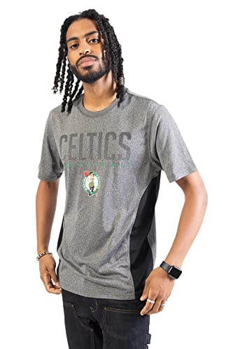 Ultra Game NBA Boston Celtics Mens Active Tee Shirt, Charcoal Heather, X-Large