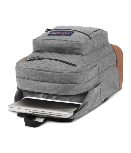 JanSport Cool Student Backpack for College Students, Teens, with 15-inch Laptop Sleeve, Grey Letterman - Large Computer Bag Rucksack with 2 Compartments, Ergonomic Straps - Bookbag for Men, Women