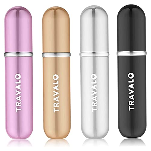 Travalo Classic Perfume Atomizer - U refill system - Elegant Metal Travel Atomiser - TSA Flight Approved Portable Mini Refillable Empty spray Bottle Glass-free Scent Pump Case - Pink 0.17 oz / 5ml