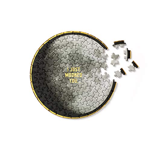 I Just Mooned You 100 Piece Mini Shaped Puzzle from Brass Monkey - 7.25' Diameter Mini Puzzle for Adults, Eye-Catching Design, Gold Foil Accents, Unique Gift Idea!