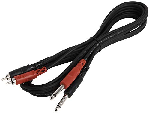 Hosa CPR-202 Dual 1/4' TS to Dual RCA Stereo Interconnect Cable, 2 Meters