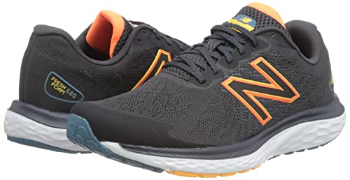 New Balance Men's Fresh Foam 680 V7 Running Shoe, Black/Vibrant Orange/Vibrant Apricot, 11