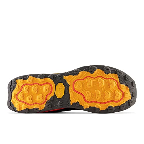 New Balance Men's Fresh Foam X Hierro V7 Trail Running Shoe, Blacktop/Neon Dragonfly/Hot Marigold, 12.5