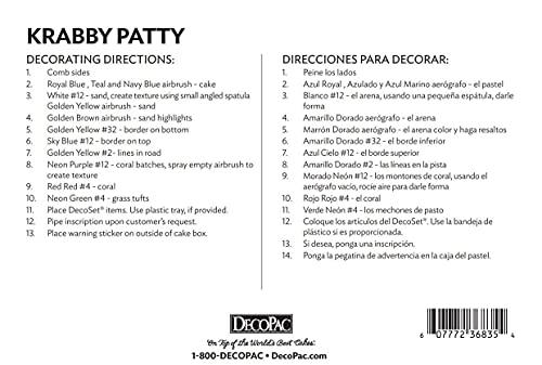 DecoSet® SpongeBob Square Pants Krabby Patty Cake Topper, 2-Piece Birthday Party Set with Rolling Car Figure for Fun After the Party, 3'H x 4.25'W