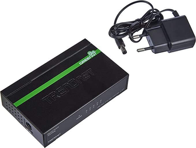 TRENDnet 5-Port Unmanaged Gigabit GREENnet Desktop Metal Switch, Ethernet-Network Switch, 5 x Gigabit Ports, Fanless, 10 Gbps Switching Fabric, Lifetime Protection, Black, TEG-S50g