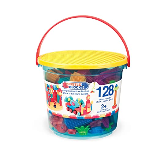 Bristle Blocks by Battat – The Official Bristle Blocks – 128 Pieces in a Bucket – STEM Creativity Building Toys for Dexterity and Fine Motricity – BPA Free 2 years +