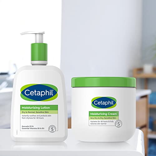 Cetaphil Body Moisturizer, Hydrating Moisturizing Cream for Dry to Very Dry, Sensitive Skin, NEW 16 oz 2 Pack, Fragrance Free, Non-Comedogenic, Non-Greasy