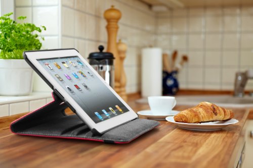 Targus Versavu Rotating Case and Stand for Tablets, Charcoal Gray/Calypso Pink (THZ15606US)