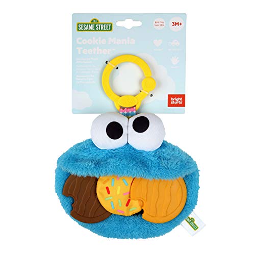 Bright Starts Sesame Street Cookie Mania Teether On-The-Go Take-Along Toy, Ages 3-12 Months