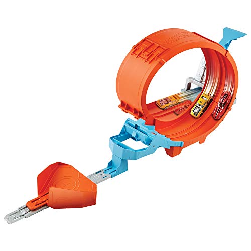 Hot Wheels Toy Car Track Set Loop Stunt Champion, Dual-Track Loop with Dual-Launcher, Includes 1:64 Scale Toy Car