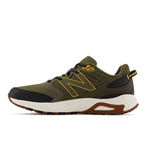 New Balance Men's 410 V7 Trail Running Shoe, Camo Green/Black/Yellow, 10.5