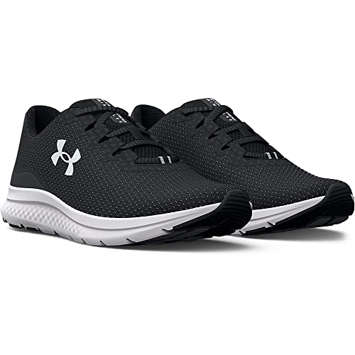 Under Armour Women's Charged Impulse 3 Running Shoe, (001) Black/Black/White, 12