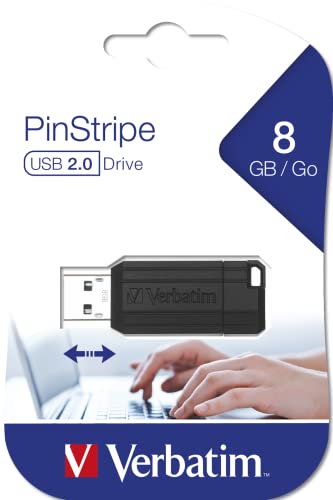 Verbatim 8GB Pinstripe USB Flash Drive - Black