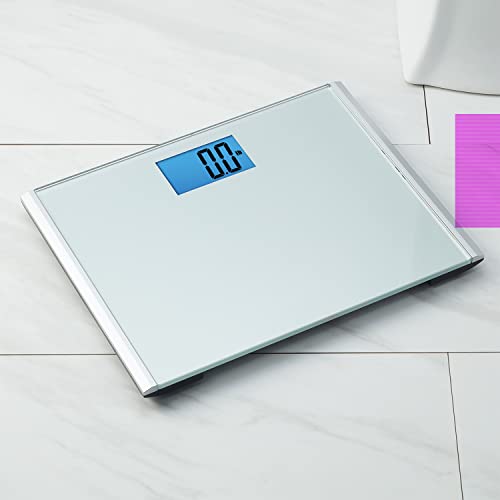 Eat Smart Precision Plus Digital Bathroom Scale with Ultra-Wide Platform, 440 lb Capacity, Bath Scale for Body Weight, Grey