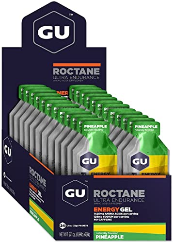 GU Energy Roctane Ultra Endurance Energy Gel, 24-Count, Pineapple