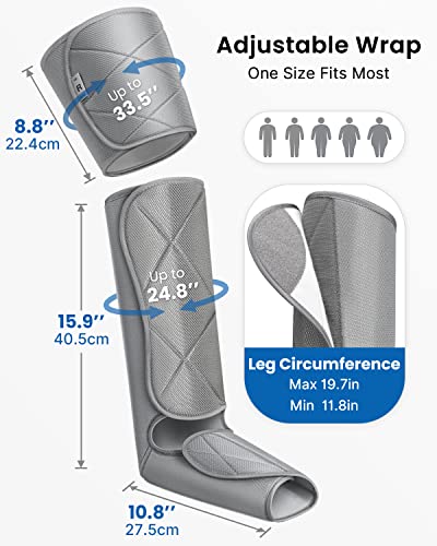 RENPHO Leg Massager for Circulation and Pain Relief, Air Compression Foot Leg Calf Thigh Massage, Helps for Reduce Swelling, 6 Modes 4 Intensities, Gifts for Mom, Dad, Women, Men