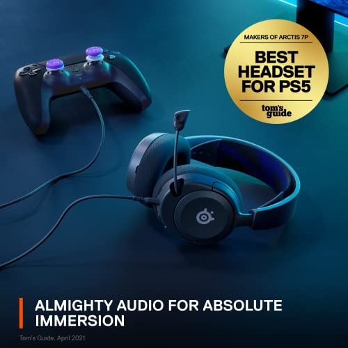 SteelSeries New Arctis Nova 1P Multi-System Gaming Headset — Hi-Fi Drivers — 360° Spatial Audio — Comfort Design — Durable — Lightweight — Noise-Cancelling Mic — PS5/PS4, PC, Xbox, Switch - Black