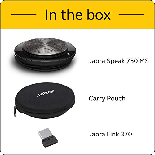 Jabra Speak 750 MS Wireless Bluetooth Speaker for Softphones and Mobile Phones – Easy To Set Up – Lightweight, Portable Conference Call Speaker with Premium Audio, Ideal for Remote Collaboration