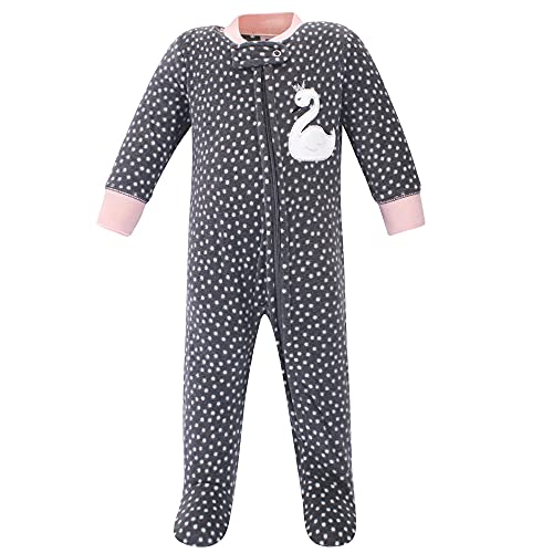 Hudson Baby Unisex Baby Fleece Sleep and Play Swan, 0-3 Months