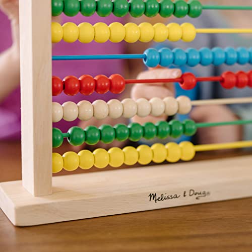 Melissa and Doug Abacus - Classic Wooden Educational Counting Toy With 100 Beads
