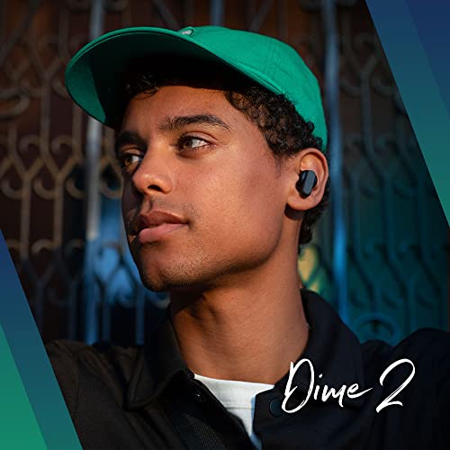 Skullcandy Dime 2 True Wireless In-Ear Bluetooth Earbuds, Use with iPhone and Android. Charging Case, Tile, and Microphone. Best for Gym, Sports, and Gaming, IPX4 Sweat and Dust Resistant - Blue/Green