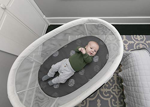 4moms mamaRoo sleep Bassinet Sheets, For Baby Bassinets and Furniture, Machine Washable and 100% Cotton, Grey